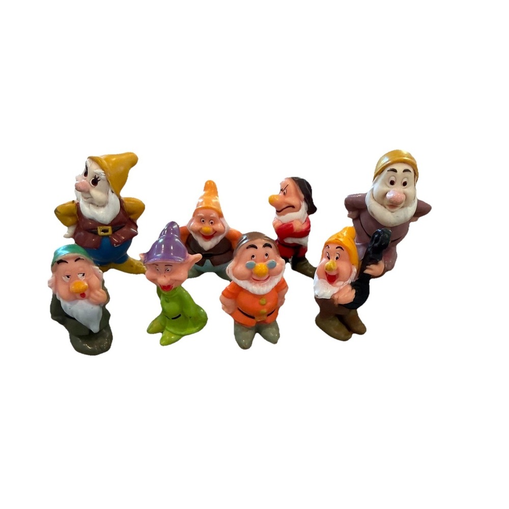 Mattel Disney Snow White Seven Dwarfs Character Toy Figures 1993 9 PC Lot